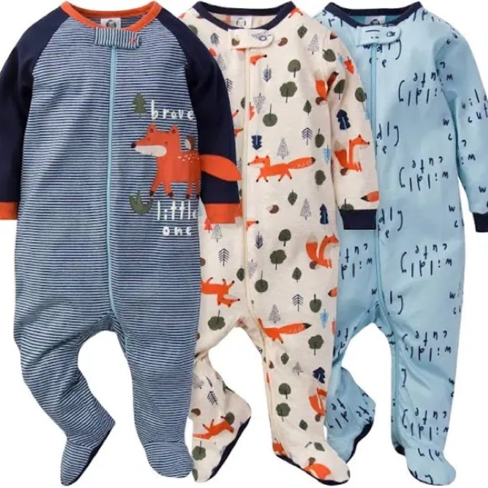 Gerber Sleep and Play 3-Piece Set, Fox Pattern